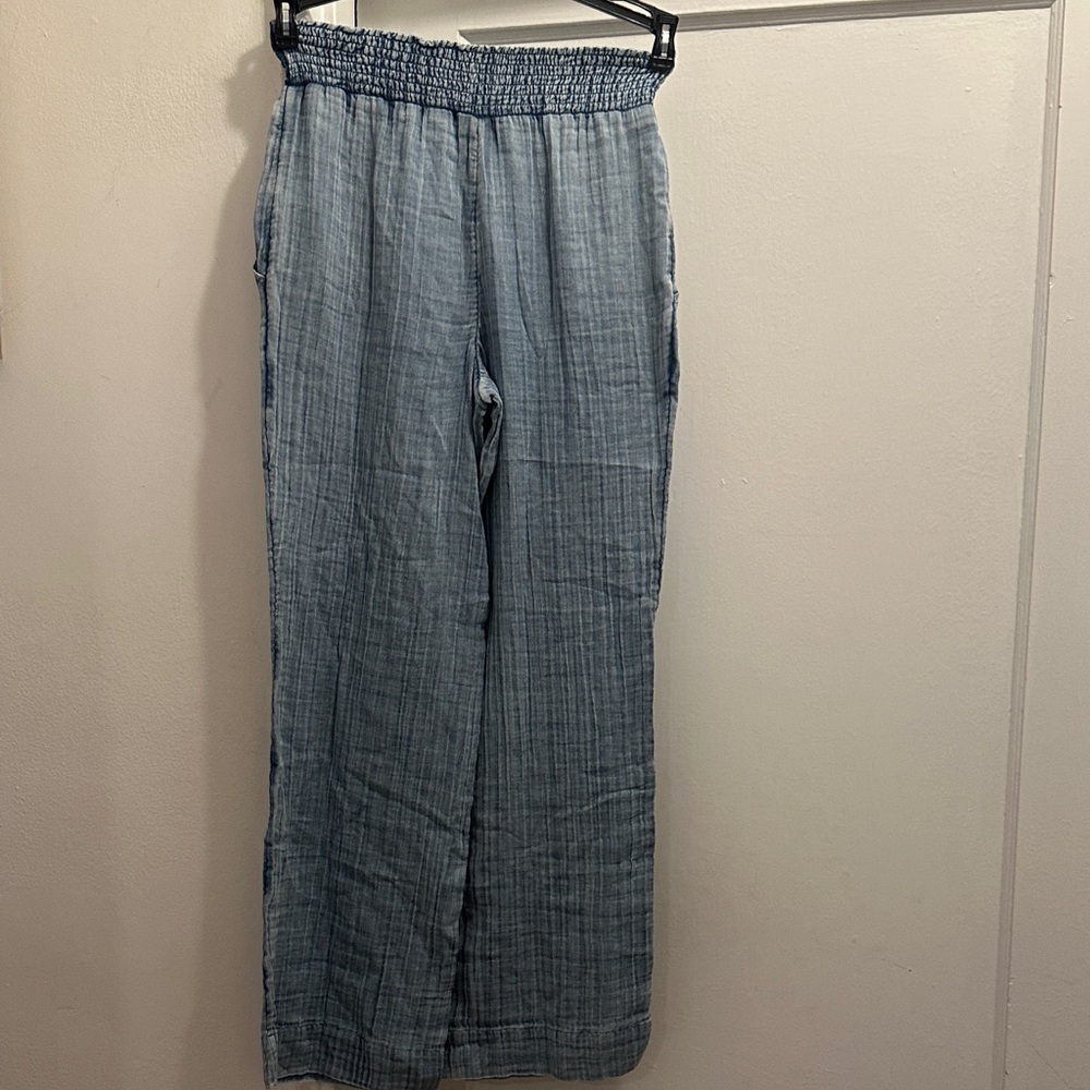 Faherty Light Blue Wide Leg Pants